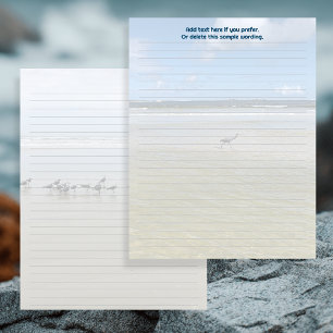 Reiher und Strandvögel liniertes Flyer-Papier Flyer