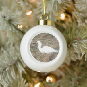 Reiher Vogel Keramik Kugel-Ornament