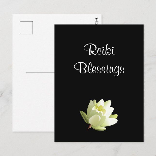 Reiki Blessings white Lilly Postkarte (Vorne/Hinten)
