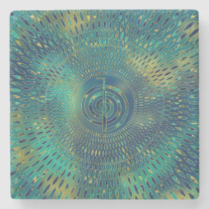 Reiki Cho Ku Rei - Edelstein und Gold Steinuntersetzer
