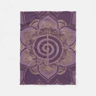 Reiki Cho Ku Rei - Pastell und Gold Fleecedecke