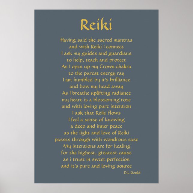 'Reiki Connection' Gedicht art Poster (Vorne)