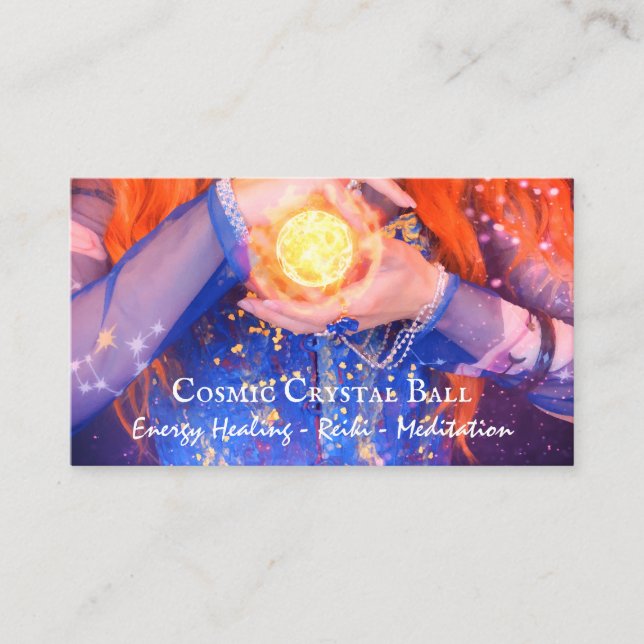 Reiki Crystal Ball Fortune Teller Visitenkarte (Vorderseite)