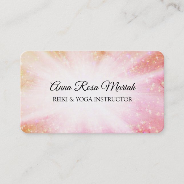 *~* Reiki Energy Healing Bursts - Rays Sparkle Visitenkarte (Vorderseite)