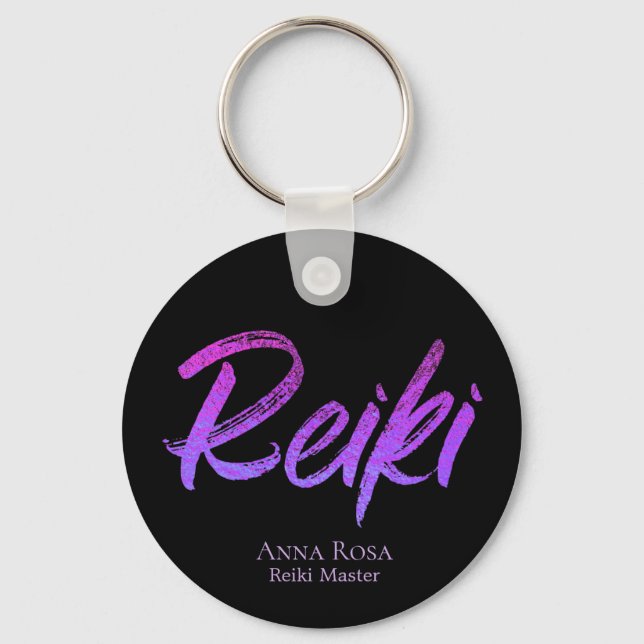 *~* Reiki Energy Healing Iridescent Typografy Schlüsselanhänger (Vorderseite)