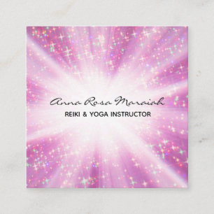 *~* Reiki Energy Healing Rays Light Worker Glitzer Quadratische Visitenkarte