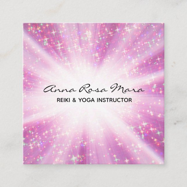 *~* Reiki Energy Healing Rays Light Worker Glitzer Quadratische Visitenkarte (Vorderseite)