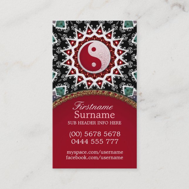 Reiki Energy Yin Yang Balance Carte de visite (Devant)