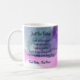 Reiki finden, Peace Blue Lila Wasserfarbe Kaffeetasse