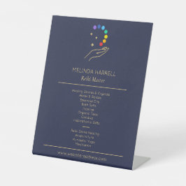 Reiki für Heilhandlogo, Massagetherapie Dunkelblau Sockelschild