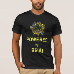 *~* Reiki Gold Gelbe Kristallkugel Männer Schwarz T-Shirt