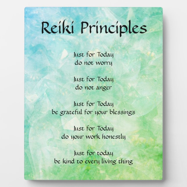 Reiki-Grundsätze Fotoplatte (Vorderseite)
