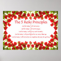 Reiki-Grundsätze mit Rose