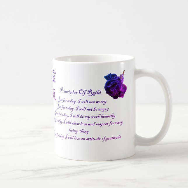 Reiki-Grundsätze nur für die heutigen Farben Kaffeetasse (Rechts)