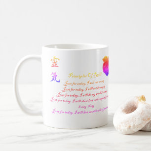 Reiki Grundsätze nur für heute Regenbogen Kaffeetasse