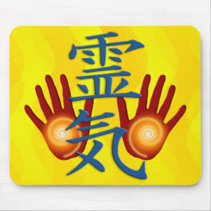 Reiki Hands Gelbe Wellen Mousepad