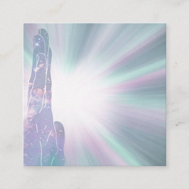 ~ Reiki Healing Hands Rays Light Worker Massage Quadratische Visitenkarte (Vorderseite)