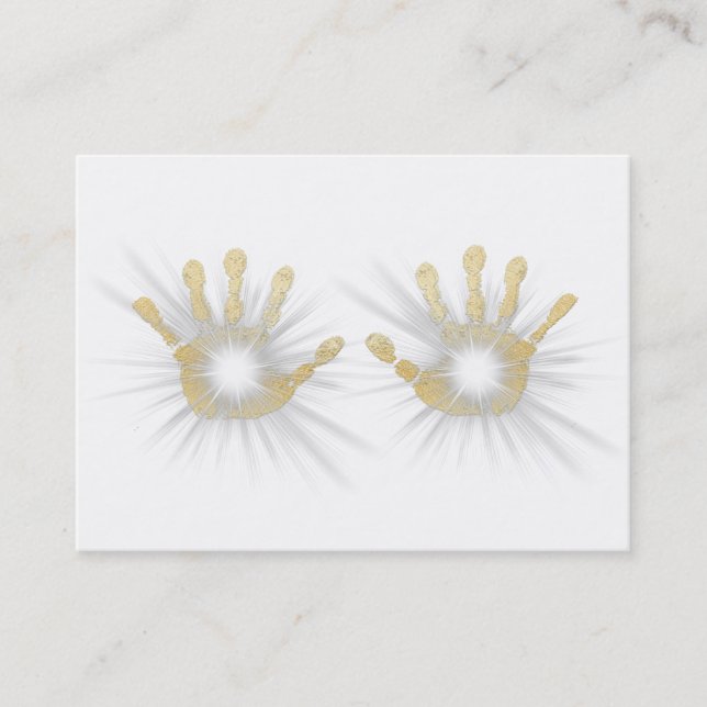*~* Reiki heilende Energie-Goldfolien-Hände Visitenkarte (Vorderseite)