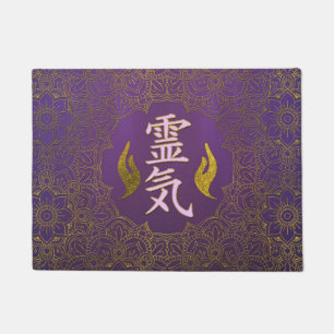 Reiki heilende Handsymbole mit Lotos Fußmatte