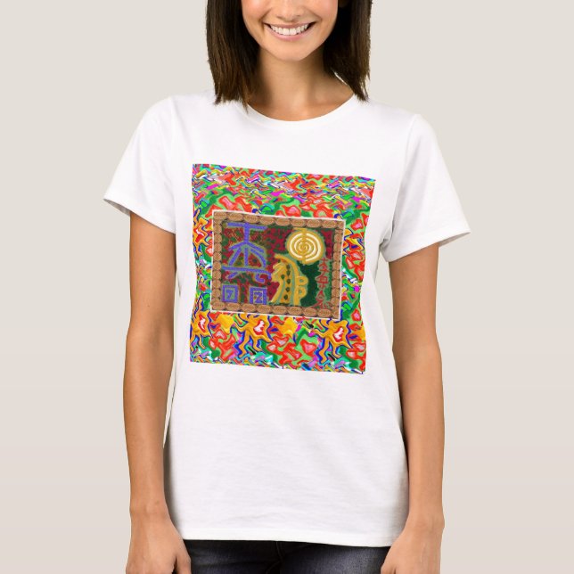 Reiki heilende Symbol-dekorative Kunst T-Shirt (Vorderseite)