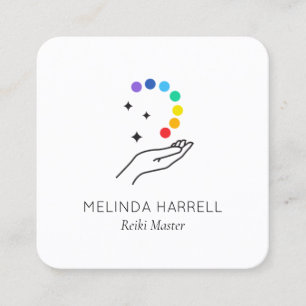 Reiki, Heiler, Wellness Quadratische Visitenkarte