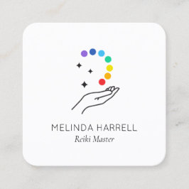 Reiki, Heiler, Wellness Quadratische Visitenkarte