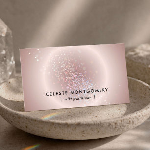 Reiki-Heilerin Celestial Glow Blush Pink Modern Visitenkarte