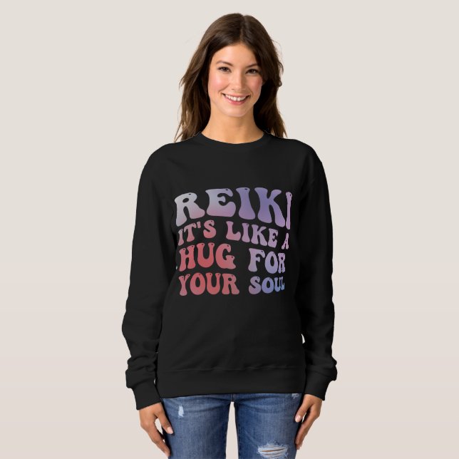 Reiki Hug For Soul Quote - Spiritual Healing Art Sweatshirt (Vorne ganz)