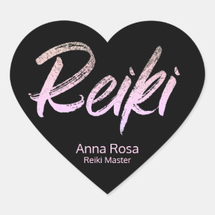 *~* Reiki Iridescent Heart Pink Herz-Aufkleber