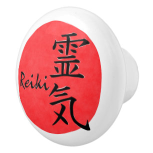 Reiki-Kalligrafie und Wort 1 Keramikknauf