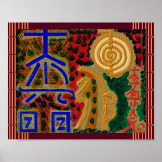 REIKI Karuna Heilung Master Symbole Poster