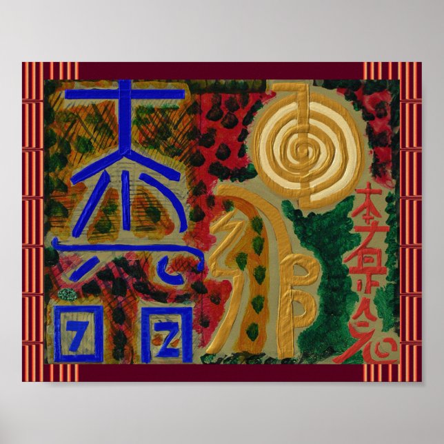 REIKI Karuna Heilung Master Symbole Poster (Vorne)