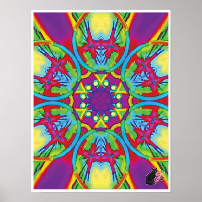 Reiki Kinetic Collage Kaleidoscope Poster (Vorne)