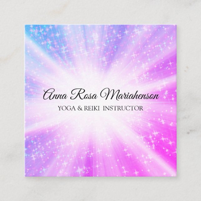 *~* Reiki Massage Energie Heilung Funkeln Quadratische Visitenkarte (Vorderseite)