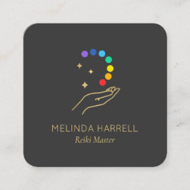 Reiki, Massage, Wellness Grau Quadratische Visitenkarte