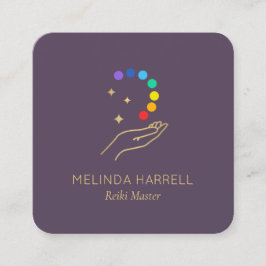 Reiki, Massage, Wellness Lila Quadratische Visitenkarte