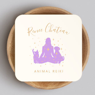 Reiki Master Business Card für Tierheilung Quadratische Visitenkarte