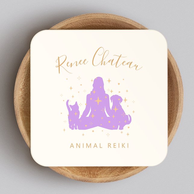 Reiki Master Business Card für Tierheilung Quadratische Visitenkarte (Von Creator hochgeladen)
