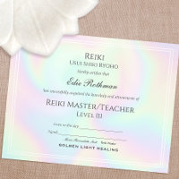 Reiki Master Certificate of Completion Award