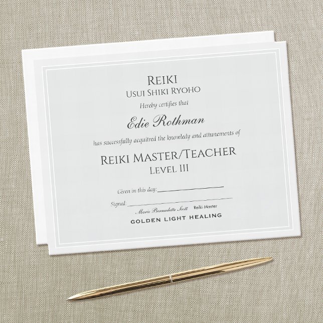 Reiki Master Certificate of Completion Award (Von Creator hochgeladen)