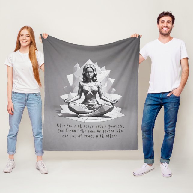 Reiki Master Lotus Pose Fleecedecke (Beispiel)