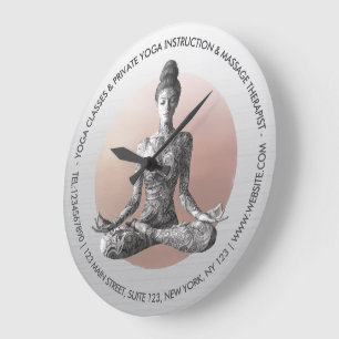 Reiki Master Lotus Pose Große Wanduhr