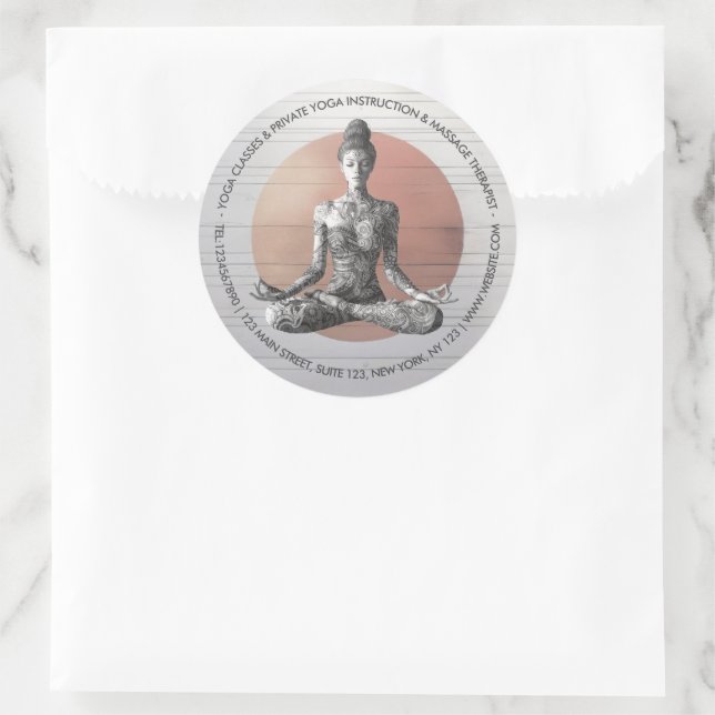 Reiki Master Lotus Pose Runder Aufkleber (Tasche)
