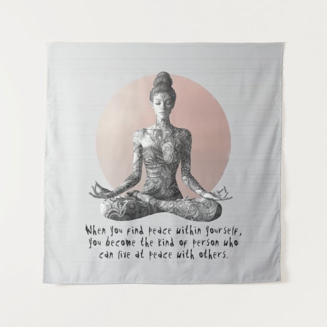 Reiki Master Lotus Pose Wandteppich (Vorderseite)