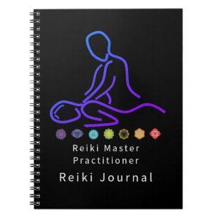 Reiki Master Practitioner Kontur Black Notizblock