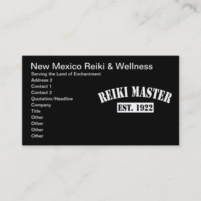 Reiki Master Terminkarte (Vorderseite)