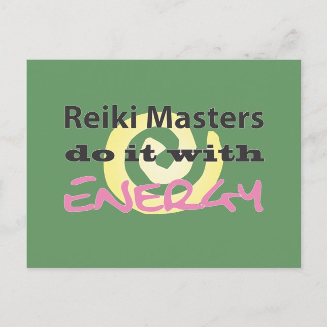 Reiki Masters tun es mit Energie Postkarte (Vorderseite)