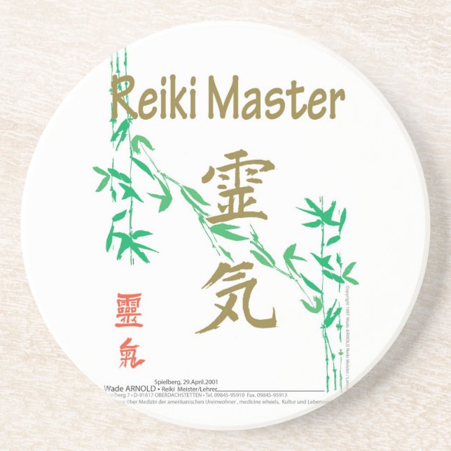 Reiki Meister Sandstein Untersetzer (Vorne)