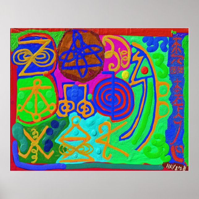 REIKI n KARUNA HEALING SIGNS Poster (Vorne)
