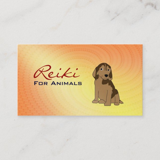 Reiki pour des cartes de visite d'animaux (Devant)